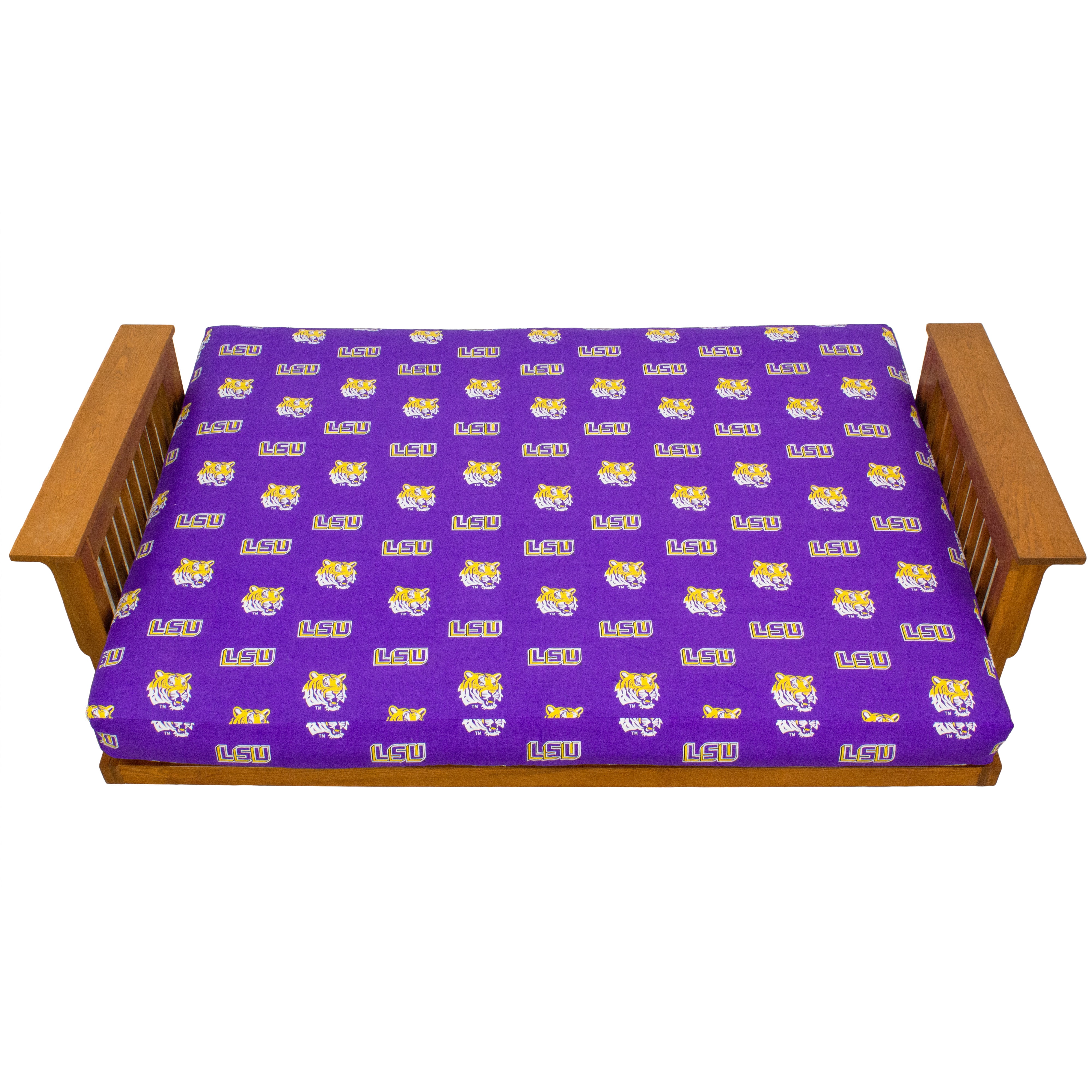 LSU Tigers Futon Cover - Full size fits 6 and 8 inch mats