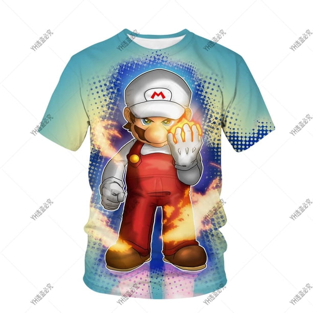 Anime japonés 2023 Super Mario 3d Casual deportes camiseta niños impreso moda manga corta camisa juego de rol Hip Hop Shir4XL heqiyong CONDUJO