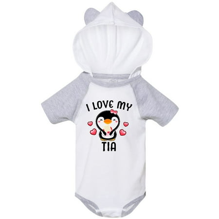 

Inktastic I Love My Tia with Cute Penguin and Hearts Gift Baby Girl Bodysuit