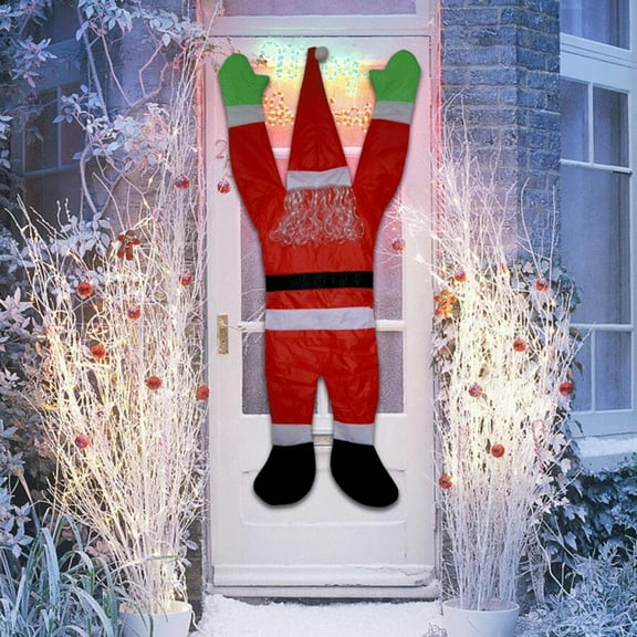 Dserhfy Large Christmas Santa Claus Ornaments Cute Climbing Santa Hanging Decoration for Outside Roof Window Wall Decor