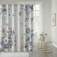 thumbnail image 2 of Madison Park Cassandra Rideau de Douche Contemporain en Coton Imprimé Bleu, 2 of 6