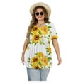 thumbnail image 2 of JuneFish Women's Plus Size Tops Short Sleeve Shirts Causal Tee Sunflower 0X, 2 of 4