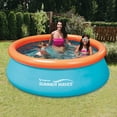 thumbnail image 1 of Summer Waves Small Kiddie 8' Inflatable Kids Swimming Pool with 3D Floor Pattern, 1 of 4