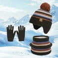 thumbnail image 2 of Splozh Baby Beanie Hat, Winter Warm Knit Winter Hat Scarf Gloves Set Knit Hat Fleece Lined for Child Coffee,4-10 Years, 2 of 9