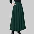 thumbnail image 2 of GEWSEY Skirts for Women Midi Length A Line Swing Flowy Skirt with Pockets (Green, XXXXXXL), 2 of 5