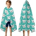 thumbnail image 3 of Esign Of Head Pug Dog Hooded Bath Towel，50"x30" for Ages 3 To 12 Kids, Quick Dry Lightweight Soft Microfiber Hood Beach Towel Cover Up for Kids, 3 of 7