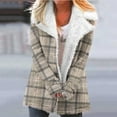 thumbnail image 2 of Fashion Winter Warm Jackets for Womens Plus Size Zip Up Plaid Printed Fashionable Long Sleeved Pocket Composite Plush Button Coat, 2 of 5
