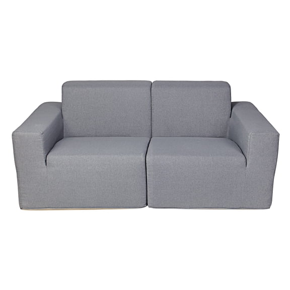 Deko Living 2 Place Seating Gray Outdoor Compressed Foam Sectional Sofas