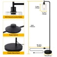 thumbnail image 3 of Industrial Floor Lamp, Dimmable Modern Standing Lamp with Clear Glass Shade, Black Tall Lamp with Remote & Foot Control, LED Bright Corner Lamp with 6W Bulb for Living Room Bedroom Office, 3 of 7