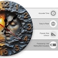 thumbnail image 2 of Wall Clock Decorative - Fantasy Moon And Sun Face Print 2D Vintage Wall Clocks Battery Operated Silent Non-Ticking for Bedroom, Living Room, Kitchen, Office, Classroom, 10 Inch, 2 of 7