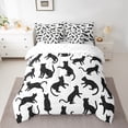 thumbnail image 2 of Black Cat Bed In A Bag,Kawaii Cute Kitten Print Bedding Set 7Pcs Full Size,Cartoon Pet Animals Comforter Set for Cat Lover,Black and White Sheet Set with Comforter, 2 of 5