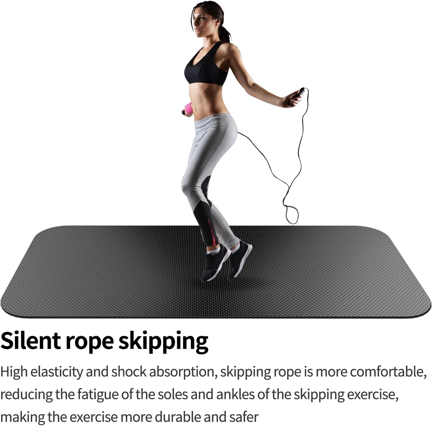 TONINT Exercise Equipment Mat,Bike Trainer Mat,Treadmill Mat floor protection,Exercise Bike Mat,Fitness Mat, rowing machine mat,Recumbent Bikes,Jump Rope Mat,Folding Waterproof 47.3" x 23.6 in