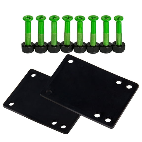 Cal 7 Skateboard 1/8" Riser Pads and 1" Hardware (Green)