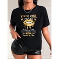 thumbnail image 1 of Virgo Girl Graphic Tee, Women's Casual Crew Neck Short Sleeve T-Shirt with Glittering Diamond Letter Print, 100% Polyester Knit Fabric, Medium Stretch, Spring/Summer/Fall Fashion Top, Shirts for Girl, 1 of 7