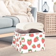 thumbnail image 3 of Yayeee Collapsible Cube Storage Bin with Lid Fabric Closet Decorative Basket with Handles, Strawberry, 3 of 7