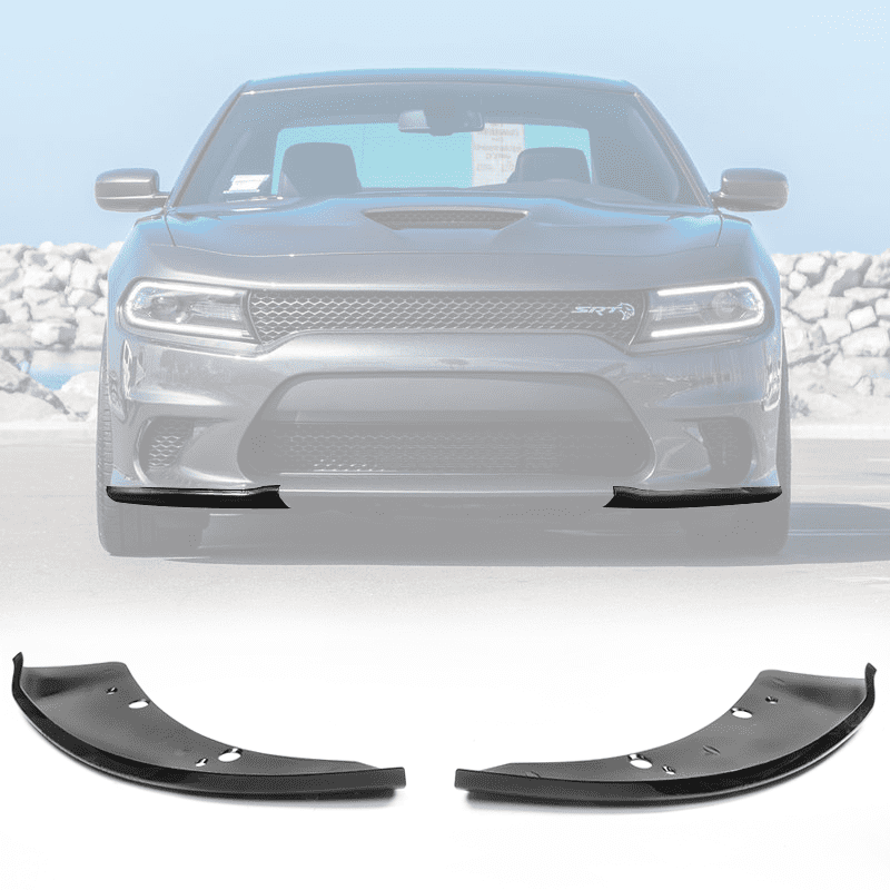Ikon Motorsports Compatible with 15-23 Dodge Charger SRT Scat Pack Front Bumper Lip Splitter Gloss Black