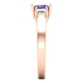 thumbnail image 3 of Three-Stone Engagement Ring for Women - 1.11ct Simulated Alexandrite in 18K Rose Gold Promise Ring, 3 of 6