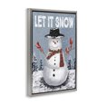 thumbnail image 3 of Stupell Industries Let It Snow Joyful Snowman Gray Framed Floater Canvas Wall Art, design by Dogwood Portfolio, 25 x 17, 3 of 9