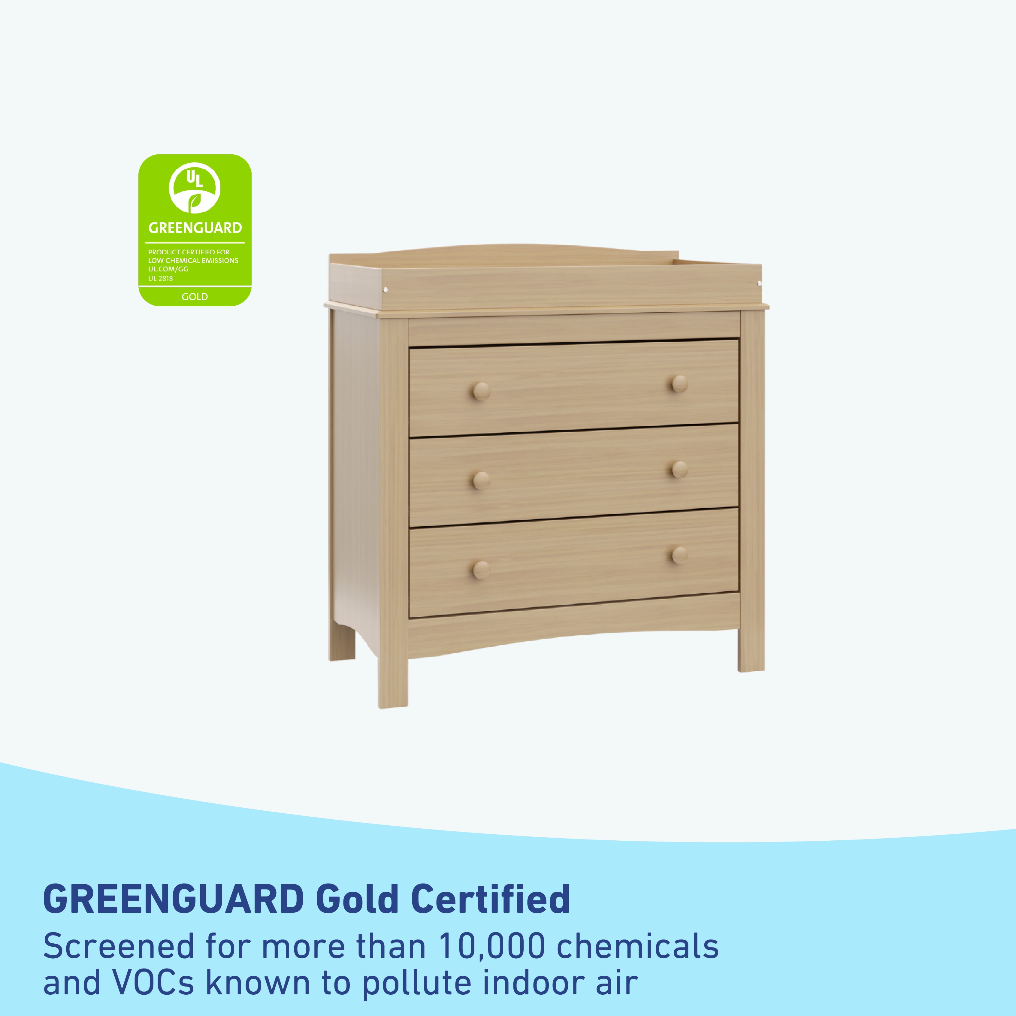 Graco Noah 3 Drawer Infant Diaper Changing Table Dresser, Driftwood
