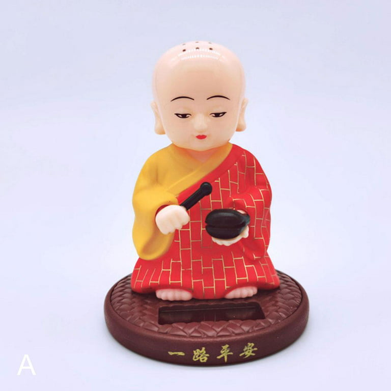 Little Monk Action Figure Solar Dancing Toys Nodding Dolls Car Ornament for
