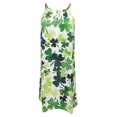 thumbnail image 3 of HKEJIAOI Robe Florale pour Femmes Liquidation Robes Décontractées Mode Été Décontractée Col en Métal Imprimé Sans Manches Vert, 3 of 5