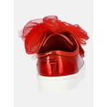 thumbnail image 3 of Wonder Nation Baby Girls Strap Bump Toe Tulle Bow Sneakers, 3 of 6