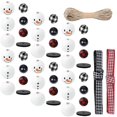 thumbnail image 2 of juegos de cuentas de madera navideñas para hacer colgantes de muñeco de nieve., 2 of 2