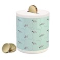 thumbnail image 1 of Dragonfly Piggy Bank, Hand Drawn Composition of Bugs Perching on Swirled Lines Botany, Ceramic Coin Bank Money Box for Cash Saving, 3.6" X 3.2", Pale Blue Purple, by Ambesonne, 1 of 4
