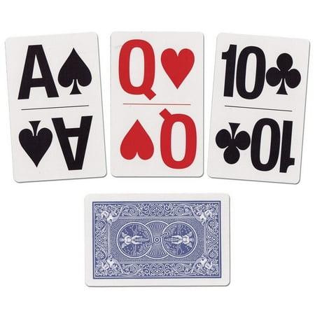 Bicycle Bridge Size Large Print Index Easy Viewing Playing Cards - 1 Blue Deck (Best Playing Cards For Bridge)