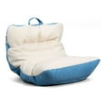 thumbnail image 2 of Big Joe Roma Kid's Bean Bag Chair, Oat Sherpa and Dusty Blue, Vegan Suede, 2 feet, 2 of 6