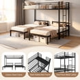 thumbnail image 4 of Bellemave Metal Triple Bunk Bed, Twin Over Twin Over Twin with Storage, Guardrails, Ladder, 3 Bunk Beds for Kids, Converts to 3 Separate Twin Beds, Easy Assembly, Black, 4 of 10