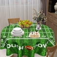 thumbnail image 5 of Football Round Tablecloth 70 Inch Rugby Football Pattern Circle Table Cloth Green Table Cover Washable Polyester Indoor Decorations for Home Kitchen Dinning Party, 5 of 6