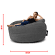 thumbnail image 2 of Sillón Puff Extra Grande muy cómodo Gamuza Gris Oscuro Puff MX Puff MX Gamuza Gris Oscuro Puff Grande, 2 of 2