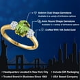 thumbnail image 2 of Gem Stone King 10K Yellow Gold Green Peridot and White Moissanite Engagement Ring for Women | 1.88 Cttw | Oval 8X6MM | Gemstone August Birthstone | Size 7, 2 of 7