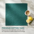thumbnail image 4 of Unique Bargains 2Pcs 100% Cotton Waffle Weave Solid color Kitchen Towels Green 12" x 12", 4 of 7