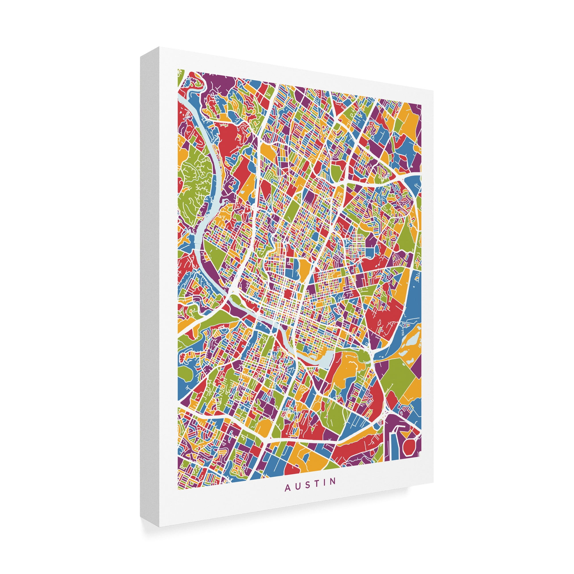 Trademark Fine Art 'Austin Texas City Map IV' Canvas Art by Michael Tompsett