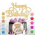 thumbnail image 3 of Happy Birthday Cake Topper, Birthday Party Supplies, Cake Decorations, Double Sided Glitter, Multi Colors, 3 of 4