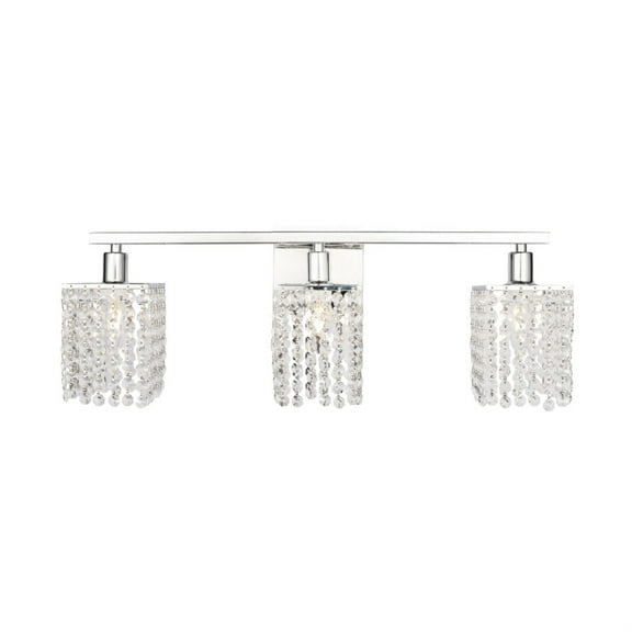 Phineas 3 light Chrome and Clear Crystals wall sconce
