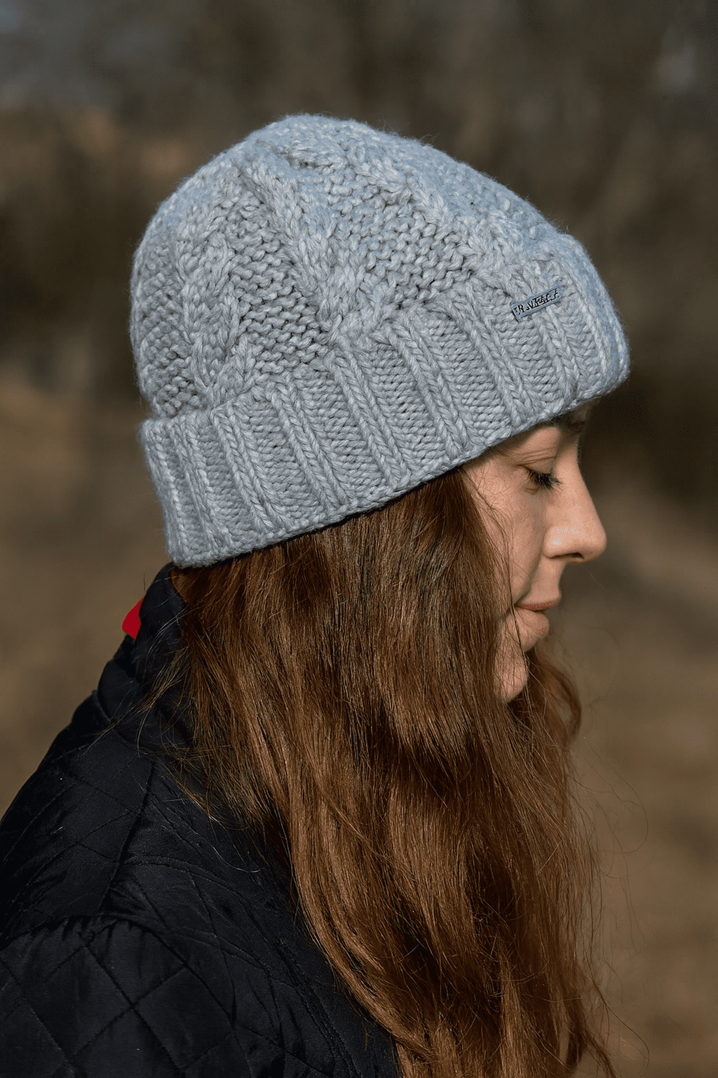 Michael Kors Fleece Lined Cable Knit Beanie Hat  Heathered  Grey Michael Kors Pearl Heather Gray Cable Knit Fleece Lined  main image 3