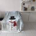thumbnail image 4 of Christmas Snowman Throw Blankets, Blue Red White Soft Fleece Blanket Decorative for Home Sofa Couch Chair Living Bedroom,60x80 inches,, 4 of 5