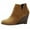 1Brown, variant on Mostsola Womens Wedge Boots Casual Fashion Zip up Low Heel Ankle Boots Suede Pumps Shoes Booties