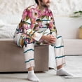 thumbnail image 7 of Sikiie Bird and Floral Mens Pajama Set, Soft Warm Long Sleeve Sleepwear, Cozy Button-Down Pjs for Men-XX-Large, 7 of 7