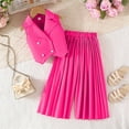 thumbnail image 4 of ATOGUTA Vest Set Girls Clothing Kids Sweatsuit Sleeveless Suit Vest Wide-Leg Pants School Girls' Clothing Set Size 2T-9, Hot Pink, 4 of 6