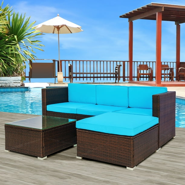 Outdoor Sectional Sofa Set, 3 Pieces Modern Outdoor Garden Furniture