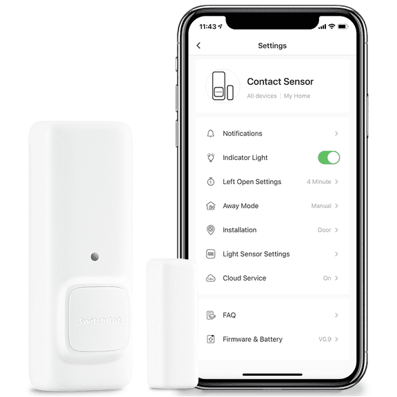 SwitchBot Contact Sensor, Smart Bluetooth Door Sensor With Built-in Motion Sensor, White