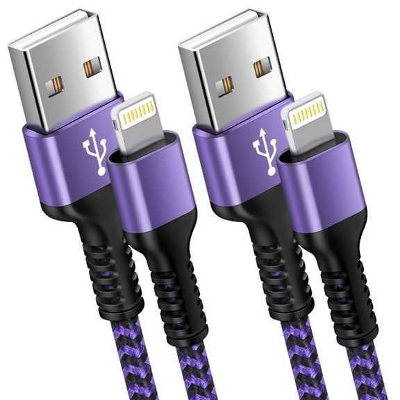 Lightning Cables,2PACK Usb a to Lightning Cable 6ft 10ft,HAOANO USB A Cable to Lightning Cables USB to Lightning Cable 6ft Fast Charger Charging Cable Cords,Purple