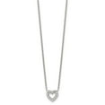 thumbnail image 3 of Stainless Steel Cable Necklace with Pendants Chain Chisel Polished CZ Open Heart on a 18 inch 10.5 mm, 3 of 5