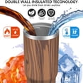 thumbnail image 3 of 30oz Tumbler with Handle, Insulated Stainless Steel Cup with Flip Straw Lid, Leak-Proof & Cup Holder Friendly for Travel and Sports ,Wood Print, 3 of 6