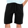 thumbnail image 2 of Sentmoon Cargo Shorts for Men Elastic Waist Straight 2025 Summer Golf Shorts Drawstring Solid Color Breathable Swim Trunks with Pockets Athleisure for Running Workout Black L, 2 of 7