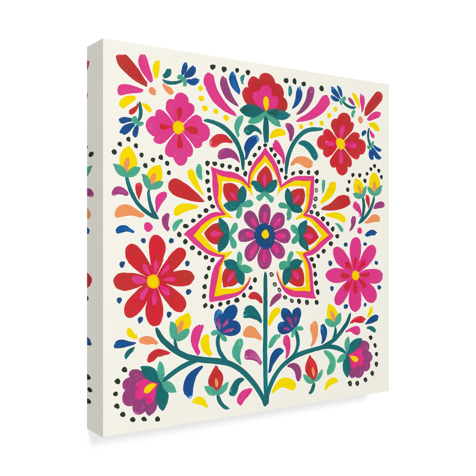 Trademark Fine Art 'Floral Fiesta White III' Canvas Art by Laura Marshall